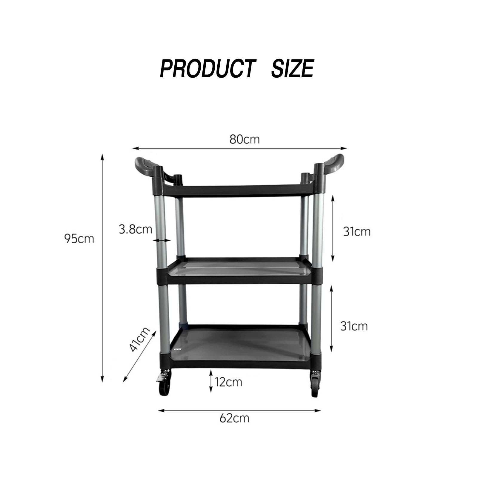 Carro De Restaurante,Capacidad De 551 Lbs,Adecuado for Restaurantes,Cocinas,Trasteros,Oficinas,Carro De Recolección De Alimentos(Grey)
