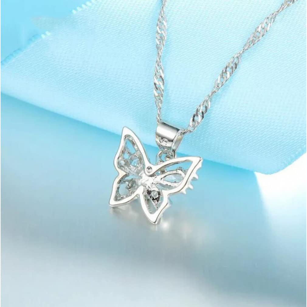 Schmetterlings-Party-schmuckset für mädchen, kubischer zirkon 925, Brautschmuck-Set für Damen