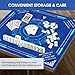 Eikovia Mahjong Mat,Mahjong Mat for Table with Bag,32.3 x 32.3 Inch Non-Slip Noise Reduction Gaming Mat for Mah Jongg,Poker,Board Games, Dominoes,Card Games(Blue)
