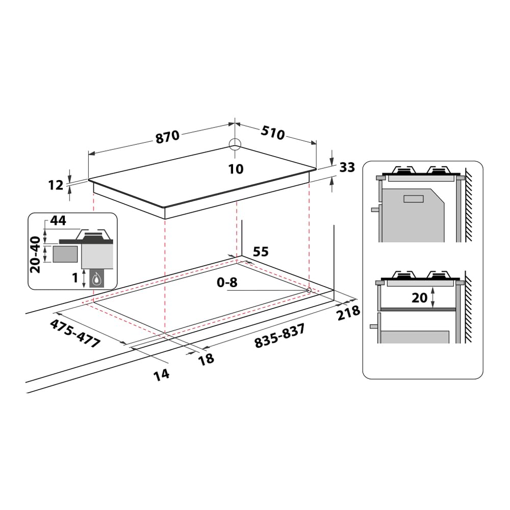 Hotpoint Ariston - Piano cottura a gas PHN 962 TS/IX/HA finitura inox da 90cm