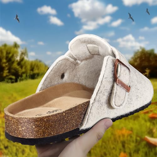 Image of BULLIANT Women Mules Clogs-Memory Foam Cushioned Cork Footbed-Fleece Lined