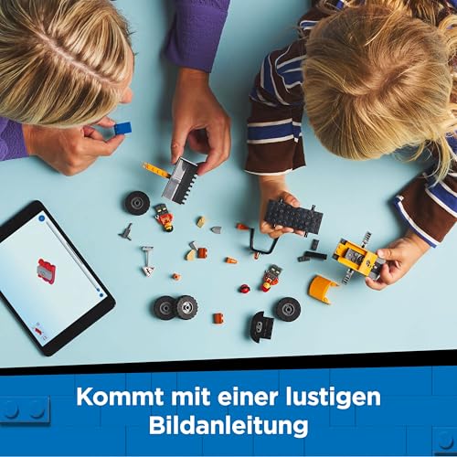 LEGO City Radlader - Spielzeugbagger für Kleinkinder, Mädchen und Jungen ab 4 Jahren - Fahrzeug Spielset - Montessori Geschenkideen für die Vorschule - Set mit 2 Bauarbeiter Minifiguren 60450