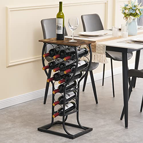 Honiter Wine Rack - Holds 14 Bottles, Wine Rack freestanding Floor with Rustic Style, Stackable Metal Wine Rack, Decorative Wine Storage Rack, Wine Holder/Wine Bottle Holder/Wine Racks Countertop
