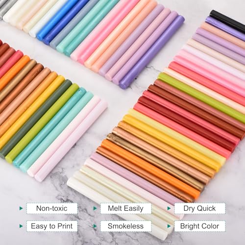 QUARKZMAN 12 Stück 11mm Wachssiegel Stöcke Transparente Versiegelungswachsstäbchen Heißklebepistolen Wachs Siegelstab Handwerk Klebstoff Wachsen für Briefsiegel Wachsstempel Einladungen