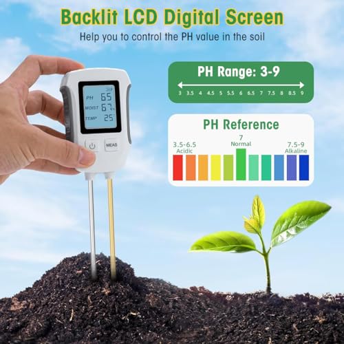 Image of HASTHIP 5 in 1 Soil Meter Dual Probes Soil Meter for Soil Fertility /Moisture /Temp /pH /Sun Light /LCD Digital Soil Moisture Meter Precison Agriculture Soil Meter (No Battery Included)