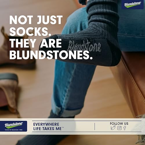 Blundstone Men's Mid Calf Boot Merino Wool Socks, Warm Thermal Crew Sock, Breathable Temperature Regulating 6