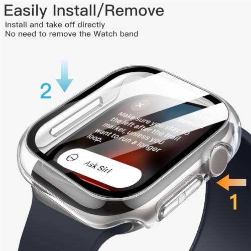 Image of JETech Case with Screen Protector for Apple Watch Series 12 46mm, Clear