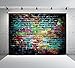 Alltten 7x5ft Colorful Brick Wall Backdrop Graffiti Photography Backdrops 80's Hip Hop Disco Birthday Graduation Themed Party Decoration Background Photo Studio Props F55