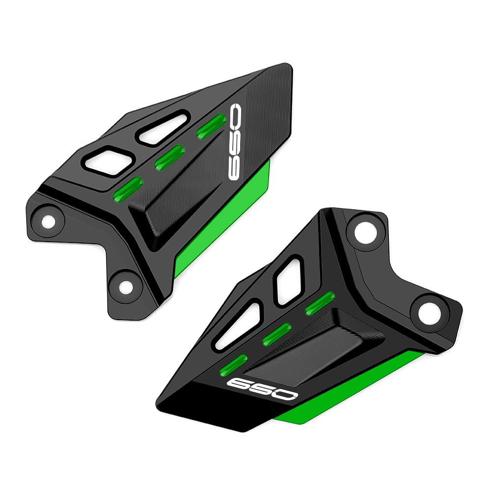 Modeer Motorrad Fussrastenschutz für Z650 / Z650RS 2017-2022 2023 2024 2025 a Paar Fußraste Pedal Protektor Fußraste Fersenplatten Schutz z650 z 650 rs Zubehör (schwarz/grün)