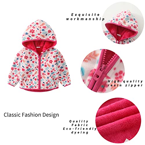 Bigorsmall Toddler Polar Fleece Jacket Hooded Baby Boys Girls Autumn Winter Long Sleeve Thick Warm Outerwear ( White, 2 T) #TOP4