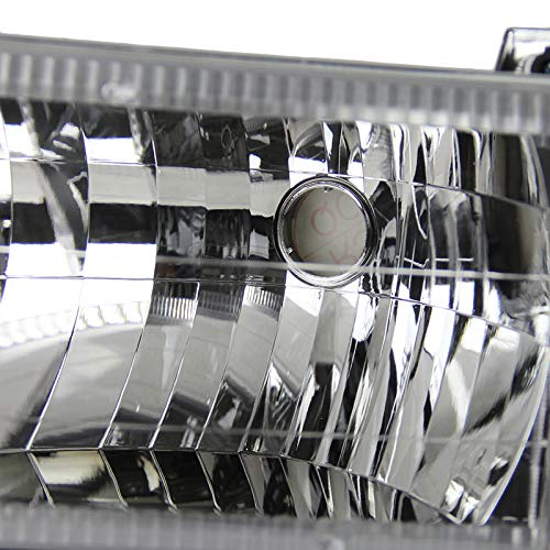 Carpartsinnovate Fits 92-96 F150/250/350 Bronco Chrome Clear Lens Head Lights+Bumper+Corner Lamps