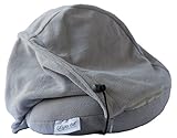 Lights Out - The First Block Out The World Travel Pillow - (Gray) with Hoodie, Full Face Coverage and Contour Neck Support. Perfect Travel Pillow for Sleeping in Car, Airplane, Bus or Train.
