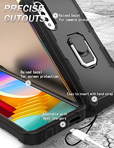 Icover Lg Velvet Case, Heavy Duty Rugged Military Shockproof Case Dual Layer Hybrid Pc + Silicone Case Built-In Kickstand For Lg Velvet 5G 2020 (Black) #TOP5