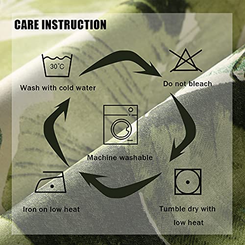 Leeva Room Darkening Heavyweight Curtains For Sliding Door, Thermal Insulated Green Leaves Macaw Print Blackout Window Treatment Decor Drapes For Bedroom, 2 Panels, 52X84 #TOP6