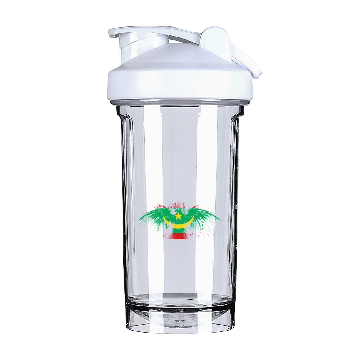 Mauritania Mauritanians Flag 18 Ounce Shaker Bottle Drink Mixer Leak-proof Pre Workout Protein Shakes Meal Replacement Shakes Bottles 500ML/18 Oz White