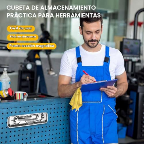Miniatura 5 de 3 Pcs Bandejas Magnéticas Para Tuercas Y Tornillos, Bandeja Magnética De Acero Inoxidable Para Piezas Herramientas Taller Mecanico Herramientas Metálicas 22,6 X 6,5 Cm