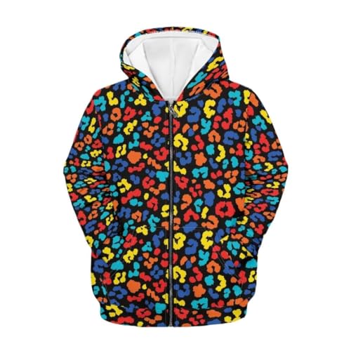 Colorful Boys Girls Zip Up Hoodies Long Sleeve Sweatshirt with Pockets