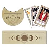 Generisch Tarot-Display-Ständer, 2 Stück Tarotkarten-Altarständer, Rechteckiger Kartenständer, mondförmiger Kartenhalter, Hexen-Wahrsagerei-Zeremonienwerkzeuge, Tarot-Lesezubehör