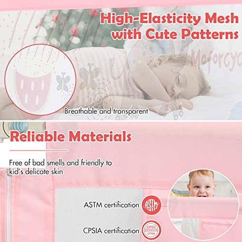 Honey Joy Bed Rail For Toddlers, 57-In Extra Long, Portable Safety Bed Guardrail W/Double Safety Child Lock, Baby Bed Rail Guard, Fit King & Queen Full Twin Size Bed Mattress (57 Inch, Pink) #TOP3