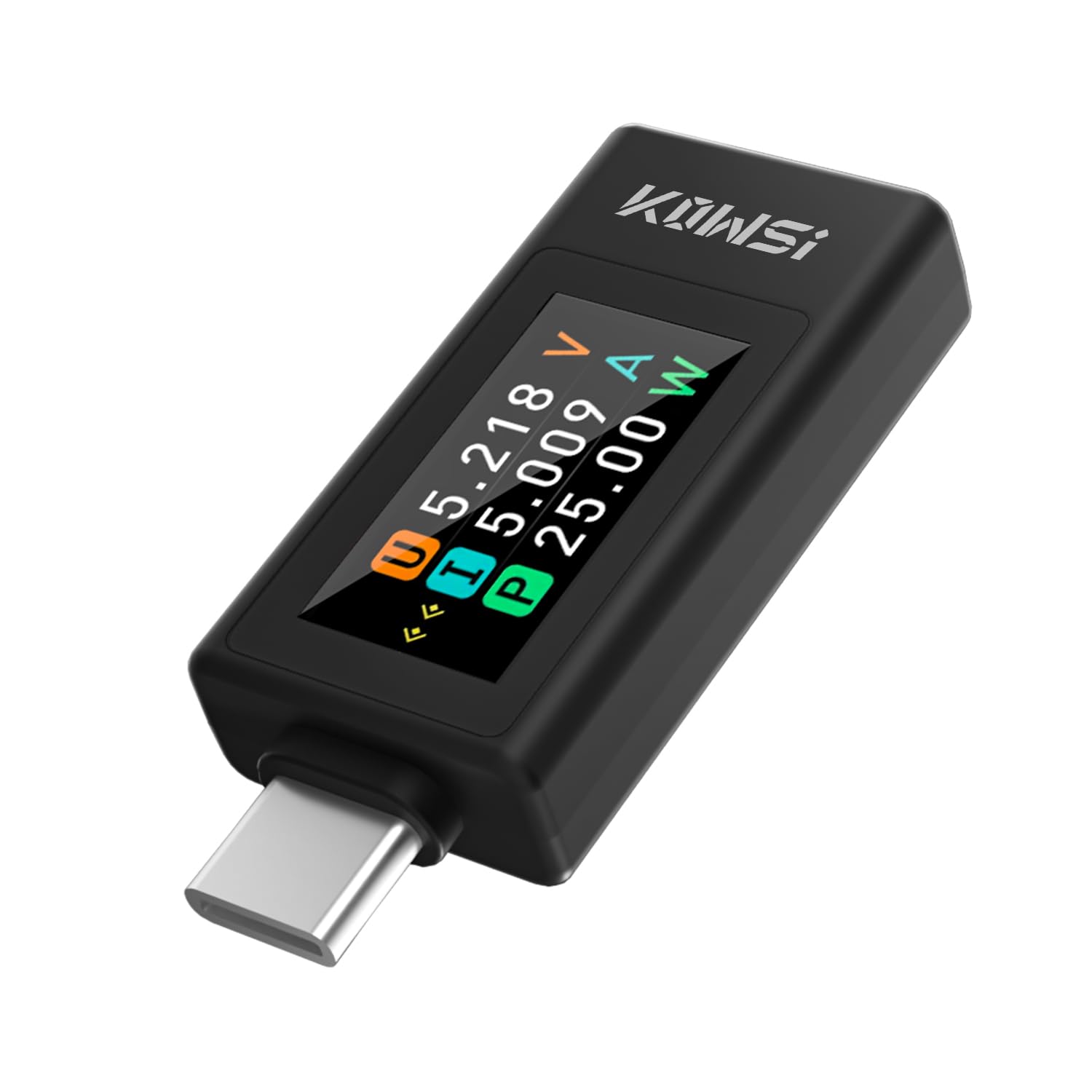 USB C Tester Power Meter, 4-30V 0-12A Type-C Tester Digital Multimeter, Voltage and Current Tester Meter Voltmeter, Power Bank Capacity USB Cable Charger Detector (KWS-1902L)
