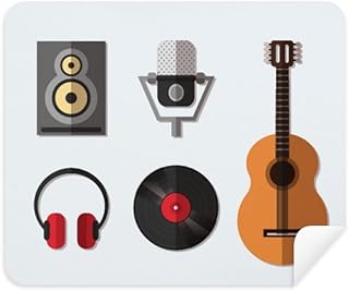 Guitar Headset CD Microphone Music Pattern Cleaning Cloth Screen Cleaner 2pcs Suede Fabric