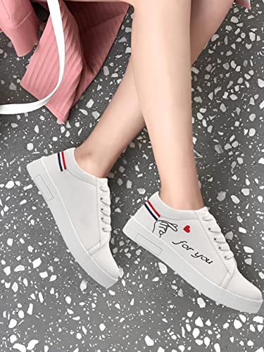 Image of Casual Wear Hand Printed Lace-Ups Sneakers for Women /Ladies /Girls