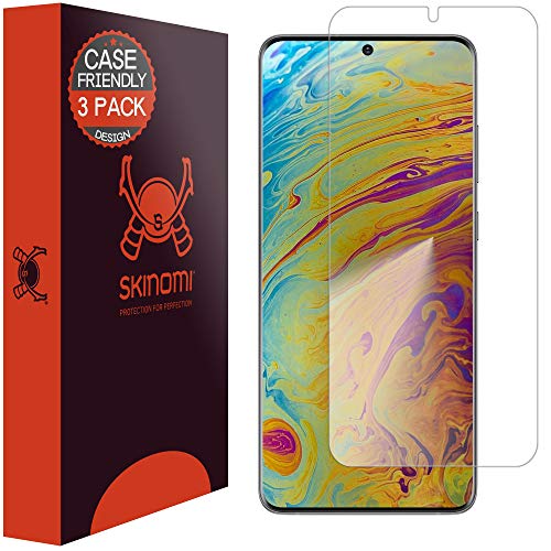 Skinomi Screen Protector Compatible with Samsung Galaxy S20 Ultra (6.9 inch)(3-Pack)(Case Compatible) Clear TechSkin TPU Anti-Bubble HD Film