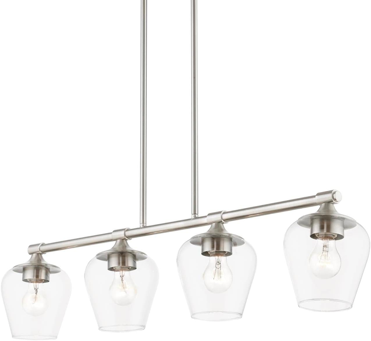 Livex Lighting, 46724-91, Willow, Linear Chandelier, Brushed Nickel