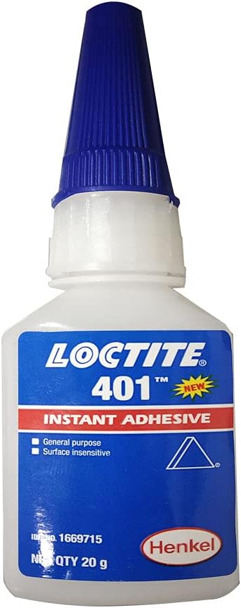 Loctite 401 Super Glue Instant Adhesive -20G - Sticks Metal, Rubber, Ceramic General Purpose. Low Viscosity. Ideal for Use On Porous Substrates.