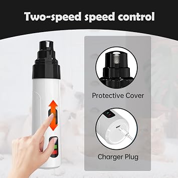 Dog Nail Grinder, 2024 New Silent Nail Grinder Pro for Dogs Silent Dog Nail Trimmer, Rechargeable Micro Precision Electric Dog Nail Clippers Pet Paws Grooming Smoothing Tool (#1 Set)