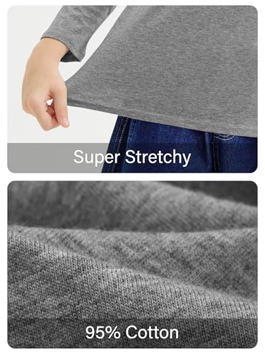 5 Pack Cotton Boys Long Sleeve Shirts Toddlers Soft Crewneck Tee Kids Basic Long-Sleeve T-Shirts Top3