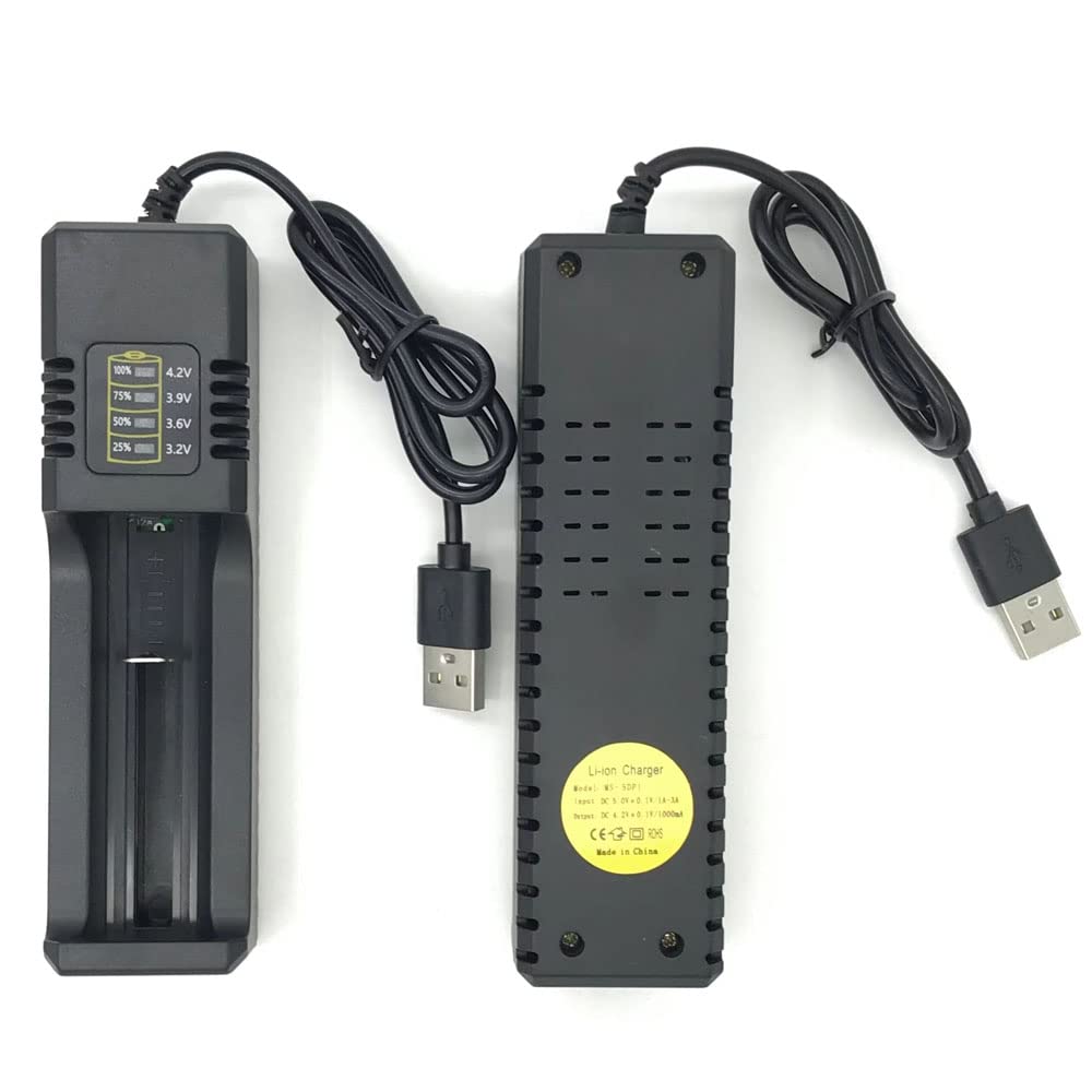 18650 Charger USB Single Charge 26650 21700 Single Slot USB Lithium Battery Charger 3.7v4.2v Fast Charge