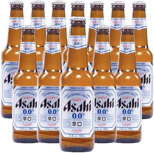 Asahi 12 Pack Super Dry 0.0% Alcohol Free Lager | 12oz Bottles | Zero Alcohol Beer | Made in Japan