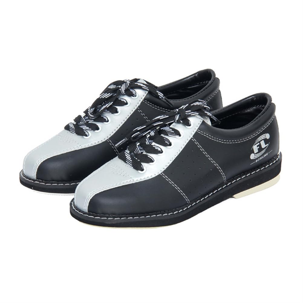 DAMANDO Frauen Bowling Schuh, Damen Leder Blowing Schuhe Leichte Lace-Up Blowing Trainer