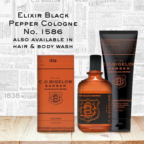 C.o. Bigelow Cologne For Men - Elixir Black Pepper - No. 1586, 2.5 Fl Oz, Cologne For Men, Bourbon & Sandalwood Scented, Masculine, Refined, Long Lasting Mens Cologne #TOP5