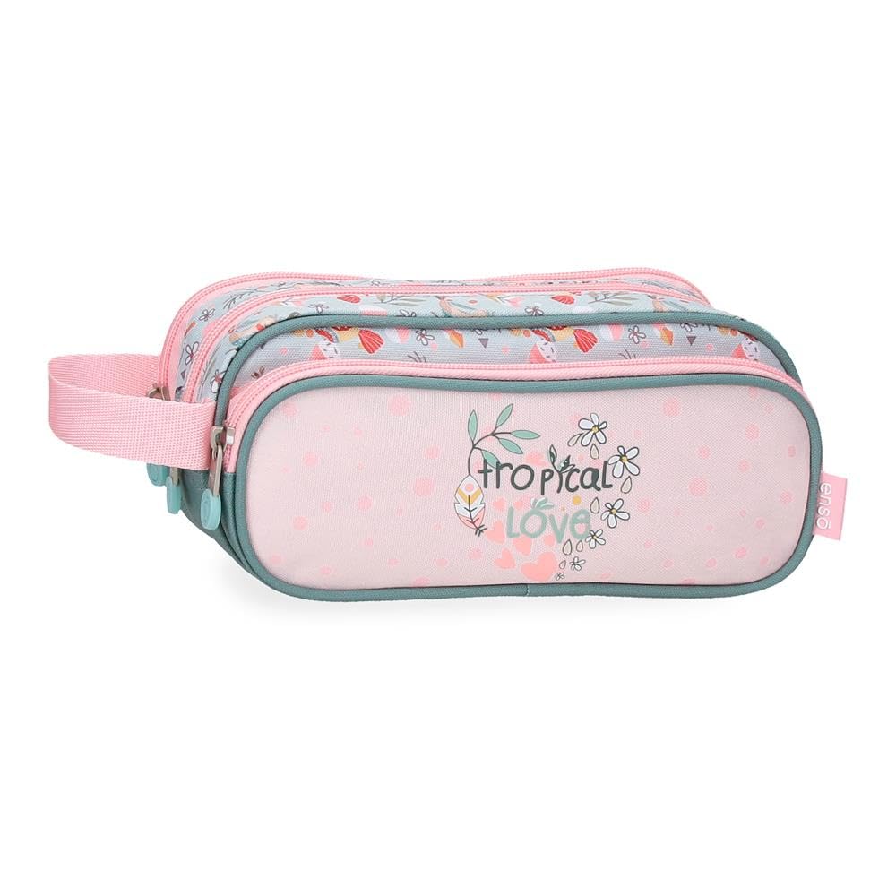 Enso Tropical Love Estuche Triple Multicolor 22x10x9 cms Poliéster
