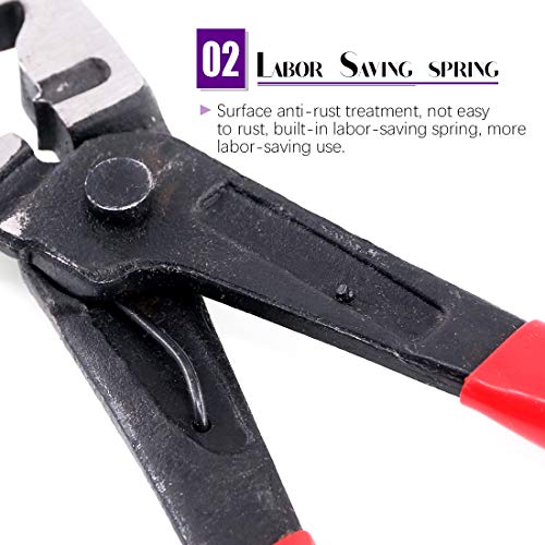 Swpeet Multi-Purpose Heavy Duty CV Boot Hose Clip Pliers Clic & Clic-R Type Swivel Drive Shaft Angle, Red - Image 4