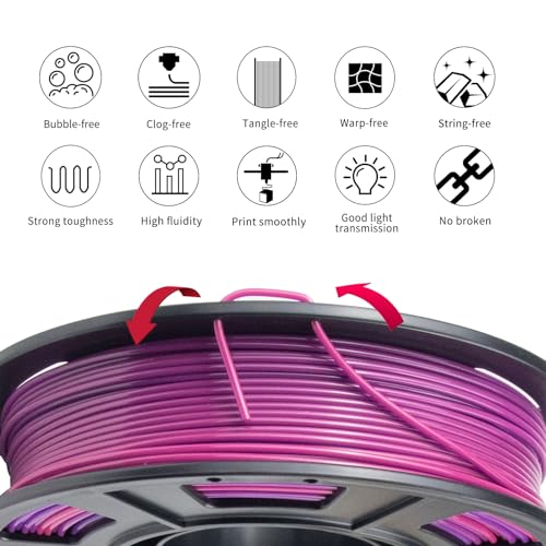 Image of IEMAI 250g Translucent PETG Filament 1.75mm Bundle, Multicolor Gradient PETG 3D Printer Filament 250g Spool 4 Rolls(Total 1kg) for Lampshades Artwork & Home Decor