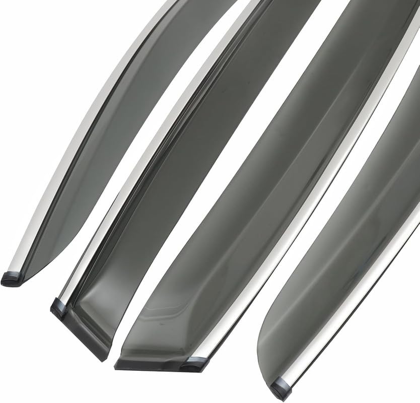 ShopClub Front Rear Left and Right Unbreakable Chrome Line Door Window Visor Wind Rain Guard Deflector Trim Compatible with Maruti Suzuki Celerio (2014-2021) - Image 4 thumbnail