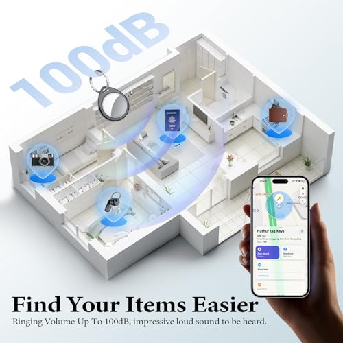Image of Air Tracker Tags-4 Pack Work with Apple Find My (iOS Only) 100dB Sound