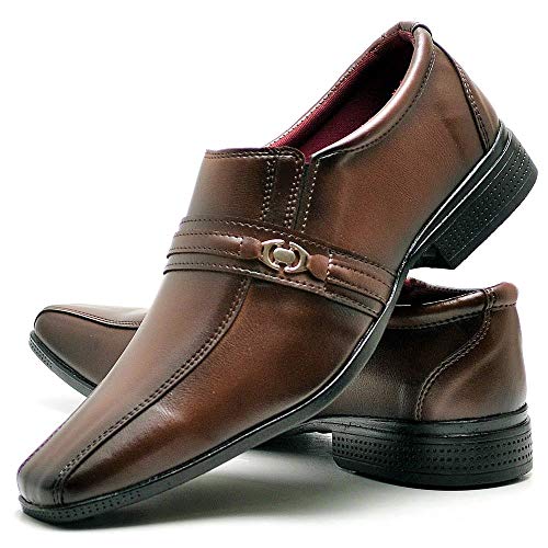 Kit Sapato Social Com Organizador e Carteira Masculino DUBUY 806DB Tamanho:36;cor:Marrom;gênero:Masc