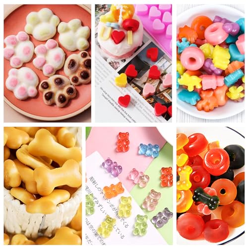 9 Stück Backmatten für Hundeleckerli, Backmatte Hundekekse, Bpa-frei Silikon Backform für Muffin Cupcake Süßigkeiten, Wiederverwendbare Backunterlage mit Bürste Tropfer, Hitzebeständig & Antihaftend