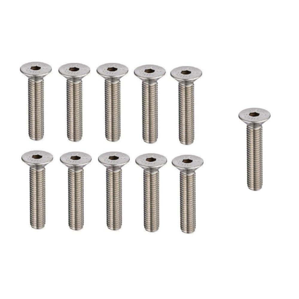 25x M5 x 20mm A2 Stainless Steel Countersunk Bolts, Precision CSK Allen Key Socket Screws, Flat Head Countersunk Screw, Full Thread, Ideal for Metal Fabrication, Woodworking, and Assembly Projects