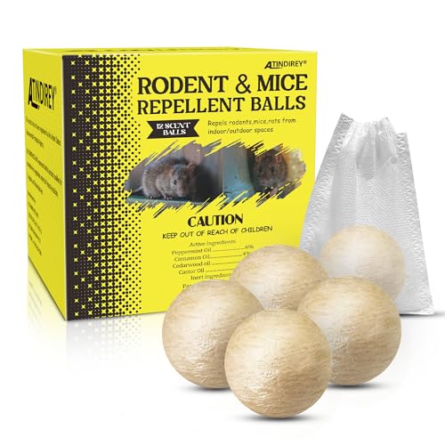 Rodent & Mice Repellent 12 PCS,Mouse Repellent Balls for Longer Lasting Scent | Indoor, Outdoor, Car...