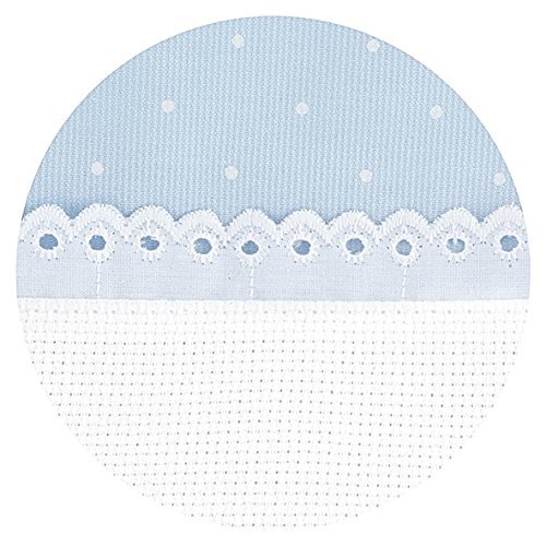 El mercadillo en casa CONJUNTO RECIEN NACIDO TOPITOS para bordar a Punto de Cruz (AZUL)