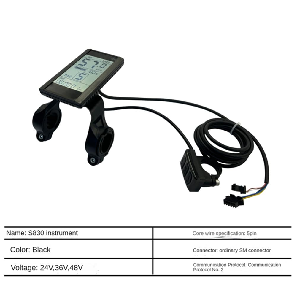 S830 24 V 36 V 48 V wyświetlacz LCD do roweru elektrycznego, deska rozdzielcza roweru, uniwersalna z akcesoriami do kierowcy USB SM