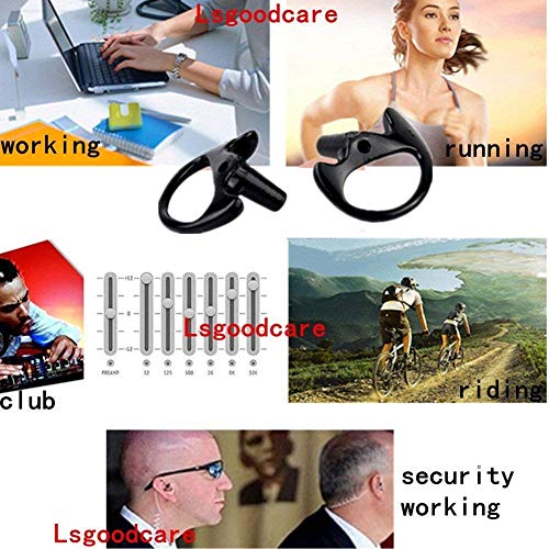 Replacement Earmold Earbud (Left And Right Ear) For Two Way Radio Acoustic Coil Tube Earpiece - Open Ear Insert Earmould Earbuds Black, Medium, Soft Silicone Material, 10 Pairs, Lsgoodcare #TOP7