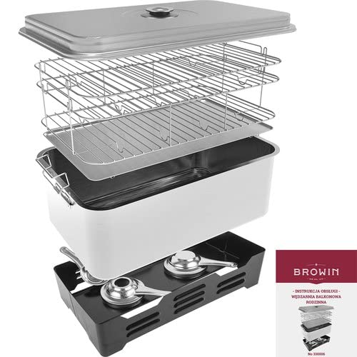 Foto von BROWIN® Edelstahl Tischräucher-Set mit Thermometer 330006 | rostfrei | Tischräucherofen | Fisch & mehr Grillen und Räuchern | Camping-Zubehör