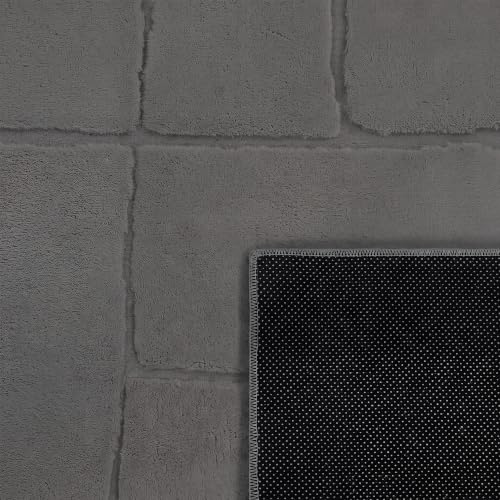 Paco Home Teppich Wohnzimmer Schlafzimmer Hochflor Skandinavisch Boho Optik Geometrisch Abstrakt Einfarbig Flauschig 3D Anthrazit… – Ansicht 4