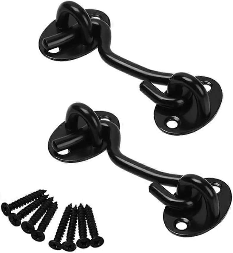 Crochets de cabine en acier inoxydable noir 10,2 cm DWW avec vis | Lot de 2